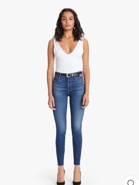 Mother Denim- High Waisted Looker Ankle Fray Jeans in Night Clubbing NWT!!
